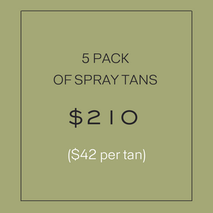 5 PACK OF SPRAY TANS - 3 year expiry!